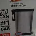 Glad Slim Trash Can with Clorox Odor Protection - Narrow Kitchen Garbage Bin with Soft Close Lid, Step On Foot Pedal and Waste Bag Roll Holder, Stainless Steel, 12 Gallon/45 Liter