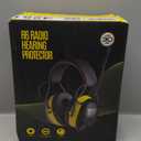 AM/FM Radio Headphones with Digital Display, 30dB AM FM Hearing Protection Safety Ear Muff, Ear Protection Headphone for Mowing, Landscaping, Shooting and Construction Black-Yellow