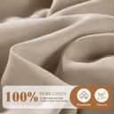 SONORO KATE 100% French Linen Fitted Sheet (1 Piece) - Stone Washed Natural Linen Mattress Cover, 16 Inch Deep Pocket, Ultra Soft, Breathable, Durable for Hot Sleepers (Natural Linen,Twin)
