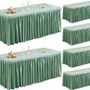 6 Pack Sage Green Table Clothes for 8 Foot Rectangle Tables, Premium Polyester Rectangle Tablecloth Wrinkle Resistant Washable Table Cloth for Wedding, Party, Dining, Banquet, Buffet Tables