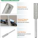 16-Pack 7/32 Inch Titanium Plated Diamond Chainsaw Sharpener, High Hardness Grinding Stone Chainsaw Sharpening Kit for Electric Chainsaw Sharpener/Stone Carvings [3mm Silver]