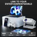 Mini Projector with WiFi 6 and Bluetooth 5.2, Portable Projector 4K Support, Auto Vertical Keystone 270 Rotatable, Compatible with Smartphone/TV Stick/Box/USB/HDMI 1222