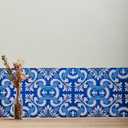 Spanish Portuguese Azulejo Style Peel and Stick Backsplash Tile Stickers Set of 16 pcs(5.9_15)
