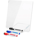Clear Acrylic Board with Stand, 10" x 10", 3 Dry Erase Markers, Acrylic White Board, Acrylic Board for Desk, Clear Acrylic Dry Erase Board with Stand, Clear Dry Erase Board for Desk