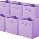 ShellKingdom Storage Bins, Foldable Fabric Storage Cubes And Cloth Storage Organizer Drawer For Closet And Toys Storage, 6 Pack (Lavender)