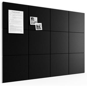 Bumusty Large Cork Board 48" x 36" Alternative - 12 Pack Felt Wall Tiles with 70 Safe Removable Adhesive Tabs, 30 Pushpins, Cork Boards for Walls Pin Board Bulletin Board Office Decor (Black)