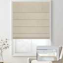 No Drill Blackout Roman Shades for Indoor Windows,Cordless Roman Blinds,Linen No Tools Window Shades,Easy to Install Window Blinds for Home Bedroom,Blackout-Oatmeal Grey,30" W x 64" H