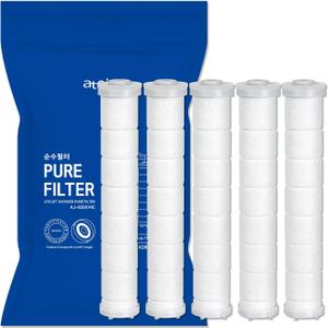 Showerhead Replacement Filters Inspired By Korea's Beauty Culture | Pure Carbon Filters (5 Filters)  Compatible with Atojet AJ8200MC (AJ8200MC-FLT-5PC)