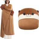 Ultimate Softness Wearable Otter Blanket Hoodie  Expertly Designed for American Body,Full Coverage with Easy Movement,Oversized Warm and Cozy Flannel Blanket, Otter Gift for Women and Men