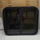 Horizontal RV Window, 24" W x 20" H Tinted Sliding RV Window with Net Screen and Trim Ring, Suitable for 1-1/8" Thick Walls, DOT Approved