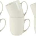 Gibson Home Great Essentials 16 Ounce Porcelain Coffee Mugs - Set of 6 - Cups for Latte, Hot Tea, Cappuccino, Mocha, Espresso, Cocoa