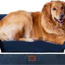 EHEYCIGA Orthopedic Dog Beds for Large Dogs, Waterproof Memory Foam Large Dog Bed with Sides, Non-Slip Bottom and Egg-Crate Foam Pet Couch Bed with Washable Removable Cover, nav(41.0"L x 27.0"W x 6.5"Th)