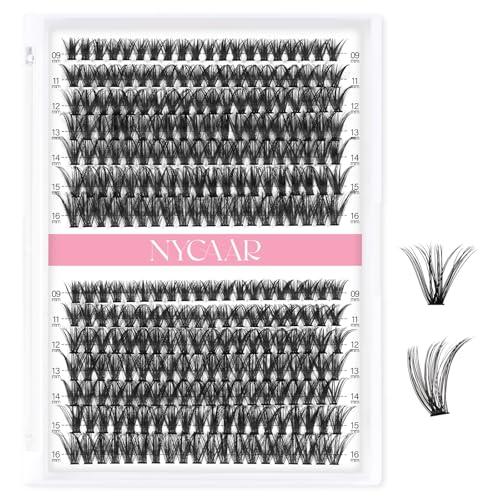 Lash Clusters 280Pcs Individual Lashes 40D 0.7D Curl 9-16MMIX Lash Extensions Clusters Lashes Soft&Natural DIY Eyelash Extension at Home(40D-D-9-16MIX)