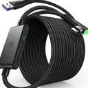INIU Link Cable with Charging [16ft] for Meta Quest 3s Oculus Quest 3 Quest 2/Pro, Pico 4, PC VR, Steam VR, USB 3.0 High Speed Data Cable, USB C Charger Cord for VR Headset Accessories