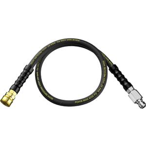 POHIR Pressure Washer Hose - 5 FT Whip Hose with 3/8'' Quick Connect Adapter Set, High Tensile Wire Braid Hose for Pressure Washing, Up to 4200 PSI