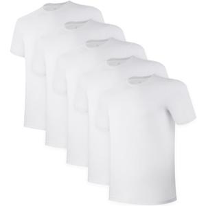 BAMBOO COOL Mens Undershirts Pack, Soft T Shirts for Men, Moisture Wicking Tees, Stretchy Breathable Crew Neck Inner Shirt (White, M)