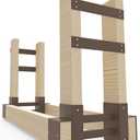 Outdoor Firewood Rack Bracket Kit with 4 Support Bars for Fire Wood Pile Storage, Heavy Duty DIY Fireplace Log Stacking Stand Holder for 2x4 lumber, Brown, 1 Pair