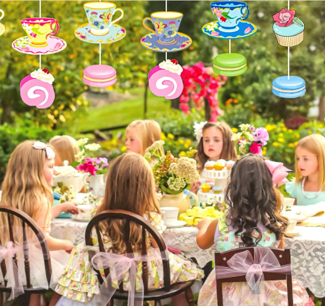 Tea Party Table Decorations Kit, Cardboard (Floral/Teacup Theme)