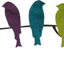 Ferraycle Metal Bird Wall Art - Birds on Branch with Leaves - Metal Sculpture Wall Hanging Sign for Balcony, Garden, Home Decor(Fresh Colors)
