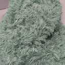 Faux Fur Sage Green Comforter Cover Queen Set, Soft Fluffy Shaggy Sage Green Bedding Queen Set 3 Pieces (1 Fuzzy Duvet Cover + 2 Plush Pillow Cases) Furry Bed Set, Zipper Closure