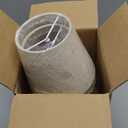 GO&SO Natural Linen Mini Lamp Shades for Chandelier,Clip on Lamp Shade Set of 5 Beige Lamp Shade 4x6x5 IN,Small Lamps Shades Modern Barrel Lamp Shades for Small Table Lamps, Desk Lamps, Pendant Lights