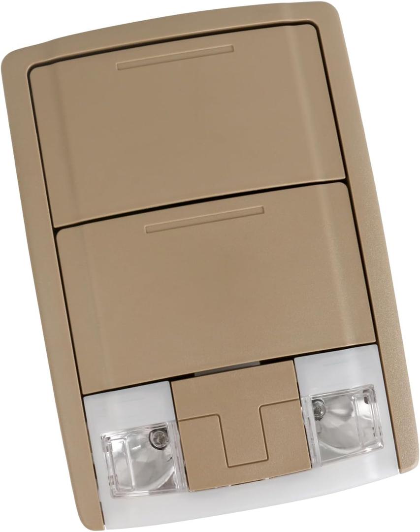 Overhead Console Dome Map Light Lamp,for 2011-2016 Ford Super Duty F250 F350 F450 F550 Crew Cab Truck Interior Cab Lights w/o Sunroof and Stationary Rear Window (Tan/Adobe)