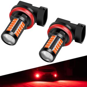 H8 H9 H11 LED Fog Light Bulbs DRL 2800 Lumens Xtreme Super Bright 5730 33-SMD 12V LED Bulbs Replacement for Cars, Trucks, 6000K Xenon Red