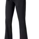 POSHDIVAH Women's Maternity Work Pants Yoga Lounge Stretchy Bootcut Flare Pants Pregnancy Dress Trousers for Business Casual Black, Large