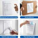 TOTiyea 10-Pack Clear Adhesive Pockets, Letter Size 8.5 x 11 Self-Stick Sheet Protectors for Classroom & Office, Waterproof, Wipe-Clean, Crystal Clear Document Holders (10)