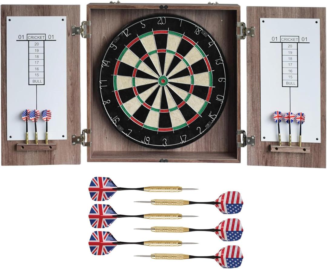 Hathaway Winchester Dartboard & Cabinet Set (Driftwood)