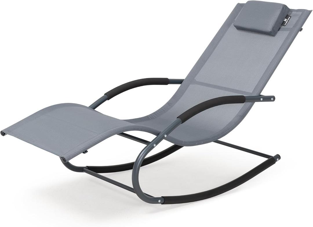 Outdoor Lounge Chair with Pillow, Pool Lounger, Grayish Blue
Heavy Duty Chaise Lounge Chair with Armrest, Quick Dry Fabric, Supports 265 Lbs, for Indoors, Lawn, Patio, Porch, Backyard