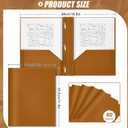 Yeaqee 60 Pcs Plastic Folders with Pockets and Prongs Plastic Folder 2 Pockets 3 Prongs with Business Card Slot Back to School Folders for Students, Teachers, Office Workers (Brown)