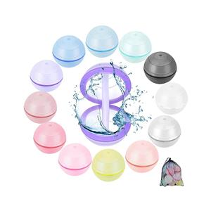 ZhaoJum 12 Pcs Reusable Water Balloons for Kids Age 3+ Outside Games, Summer Beach Pool Water Toys for Toddler Boys and Girls, Silicone Quick Fill Sealing Magnetic Bomb BallsWB