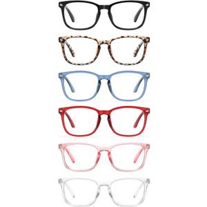 CCVOO Reading Glasses for Women/Men, Eyeglasses, Blue Light Readers for Women/Men, Computer Eye Glasses, Cheaters (6 Pack Mix) 2.75