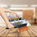 1-Pack 17" Heavy Duty Metal Dust Pan with Cleaning Brush Set