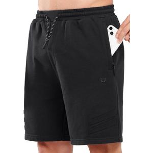 NORTHYARD Men's Cotton Casual Sweat Shorts Athletic Running Short with Zipper Pockets 7" Workout Gym Lounge for Mens L