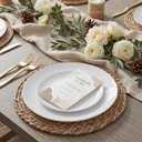 KIRE 200PCS Gold Plastic Plates - Disposable Plates for Party - White Plastic Plates with Gold Rim Include 100 for Dinner and 100 for Dessert/Salad in Wedding/Party/Spring/Graduation/Mother's Day