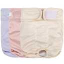 wegreeco Washable Reusable Premium Dog Diapers, Pack of 3, Small Dog Puppy & Doggy Diapers Female, Dog Period Panties Diapers Female in Heat Morandi-3, S