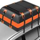 21 Cubic Feet Car Rooftop Cargo Carrier Bag,100% Waterproof Heavy Duty 840D Rooftop Cargo Bag for All Vehicle with/Without Racks,Includes Anti-Slip Mat,6 Door Hooks,Luggage Lock and Storage Bag