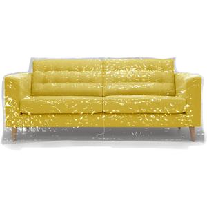 Clear Thick Couch Cover Waterproof Heavy Duty Vinyl 3 Seat Sofa Cover for Protection Against Cat Dog Clawing, Stain, Dust Protector Plastic Couch Cover for Moving & Storage
