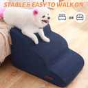 Dog Stairs and Steps for Beds Or Couches, 3-Step Pet Stairs & Steps for Small Dogs and Cats, Soft and Non-Slip Dog Ramp for Older Dogs,Pet with Joint Pain, Easy to Walk