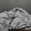 Bonlino Twin Comforter Set Soft Bedding - 2 Pcs Tufted Decor Fluffy Comforter Boho Bed in a Bag with Cute Lightweight Pillowcase for Dorm Farmhouse Bedroom Luxury Gift (Light Grey)