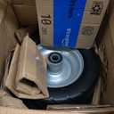 11x6.00-5 Flat Free Tire with Chevron Tread, Zero Turn Lawn Mower Tires with 3/4" or 5/8" and 1/2" Bearings, 5.2"-8.3" Centered Hub,11x6.00-5 Tires for Zero Turn Mower Gray Rim - 2Pack