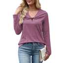 Quatrefox T Shirts Long Sleeve for Women V Neck Tees Fashion Loose Tops Casual Fall Outfits Clothes Beach 2025 Trendy XL