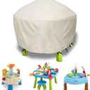 Kids Water Table Cover Waterpark Play Table cover Sand Water Outdoor Toys Cover 34X34X18 inch-Beig