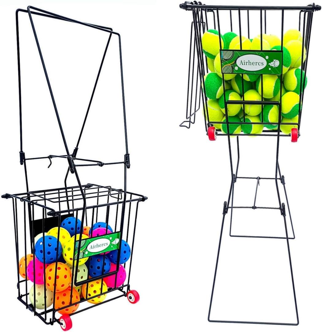 Tennis Balls Hopper Or Pickleball Hopper,79 Tennis Capacity Or 50 Picklel Capacity,Also As Ball Picker,Easy to Pick Up 30 Tennis Or Pickle in 1 Minute, Easily Placed in The Trunk of A Car