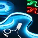 Aclorol RGB COB LED Strip Light 6.56FT 5V USB-Powered Dimmable COB Strip Light Flexible Multicolor LED Lights with Remote App Control Color Changing for TV Gaming Room Kitchen Under Cabinet Kitchen
