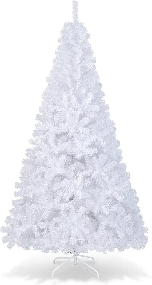  7Ft-Artificial-PVC-Christmas-Tree-W-Stand-Holiday-Season-Indoor-Outdoor-White