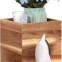 Tissue Box Cover, Wood Tissue Box Cover with Storage Tray Square Tissue Box Covers Holder for Bathroom, Bedroom, Dinner Table, Office, Tabletop 6" x 6" x 7.4"