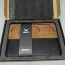 KNODOS 54mm Tamping Mat For Breville Espresso Machine Accessories Walnut & Leather Tamp Station Organizer with MultiSlot Design for Espresso Tools Tamper, Distributor, Funnel & Puck Screens